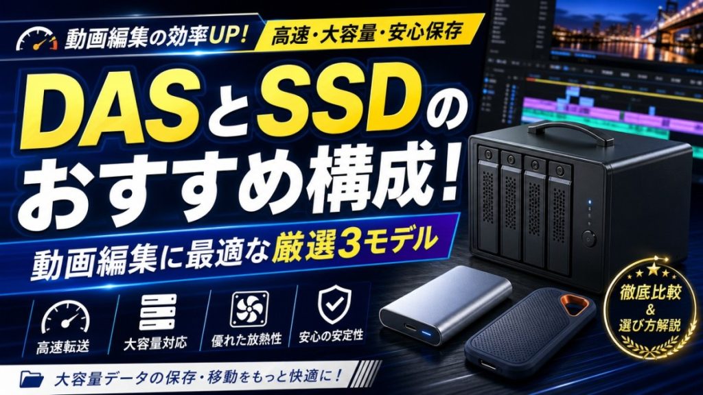 DASとSSDのおすすめ構成！動画編集に最適な厳選3モデル