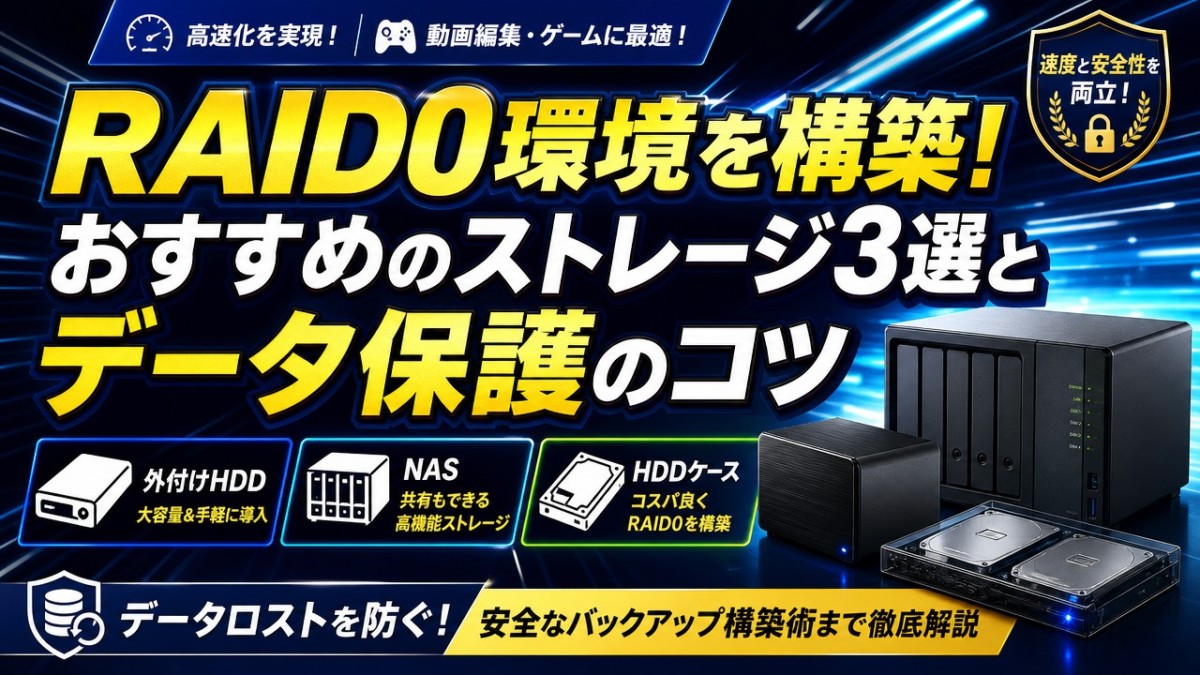 RAID0環境を構築!おすすめのストレージ3選とデータ保護のコツ